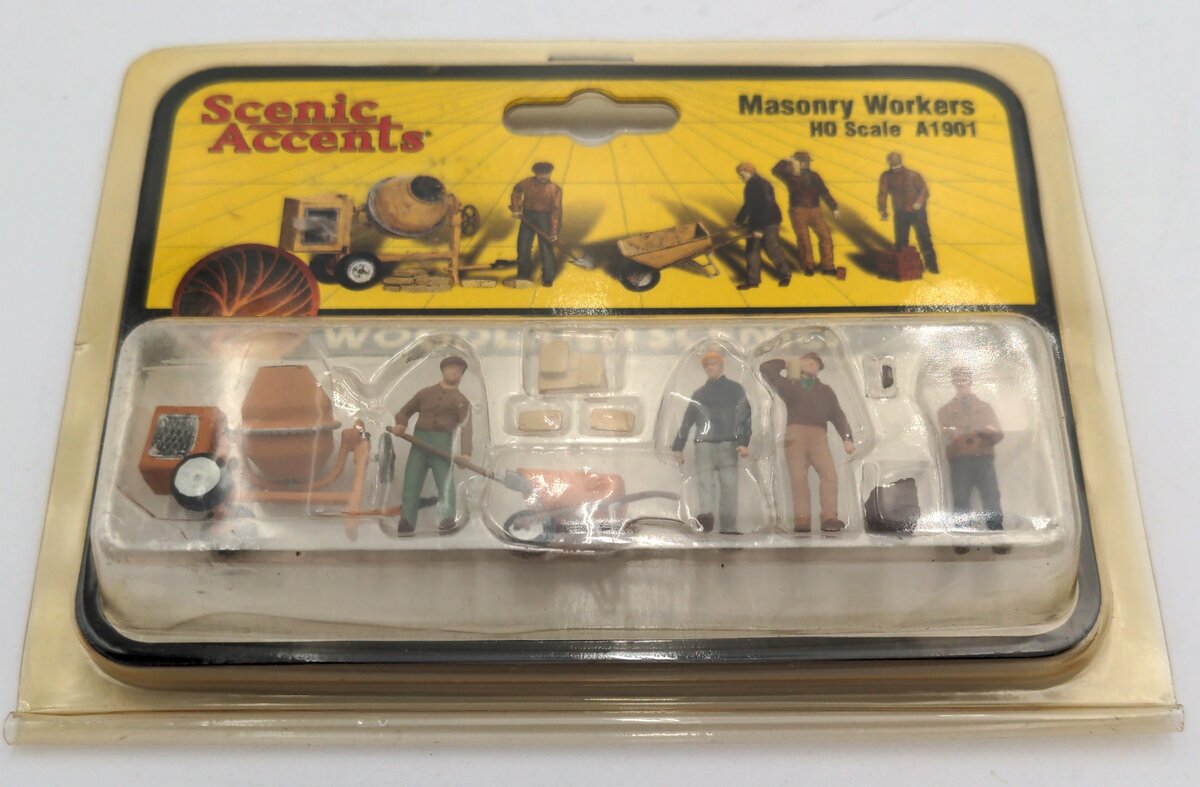 Woodland Scenics A1901 HO Scenic Accents Masonry Worker Figures (Set of 11)