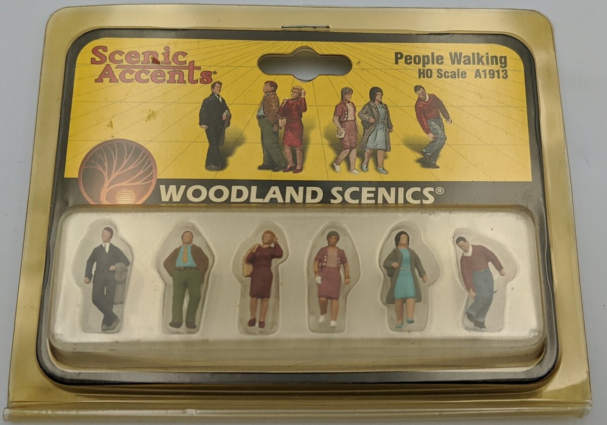 Woodland Scenics A1913 HO Walking People Scenic Accents Figures (Set of 6)