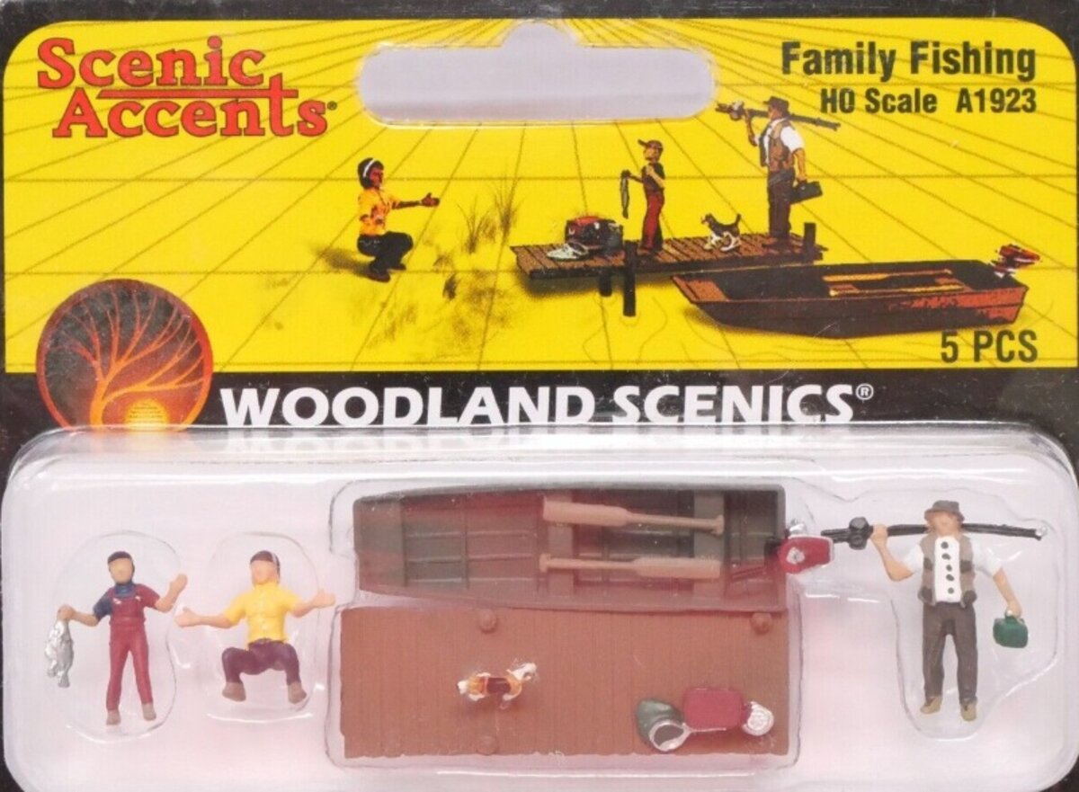 Woodland Scenics A1923 HO Scenic Accents Family Fishing Figures (Set of 5)