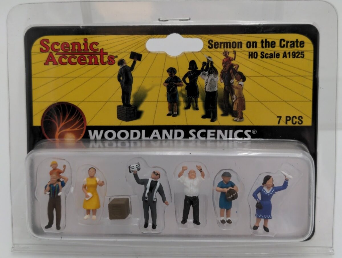 Woodland Scenics A1925 HO Scenic Accents Sermon on the Crate Figures (Set of 7)