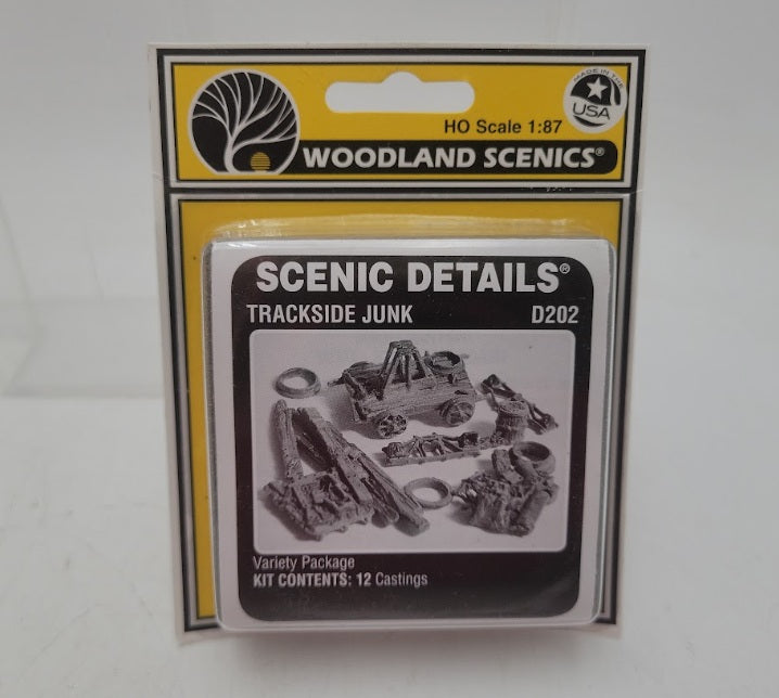 Woodland Scenics D202 HO Scale Scenic Details Trackside Junk White Metal Set