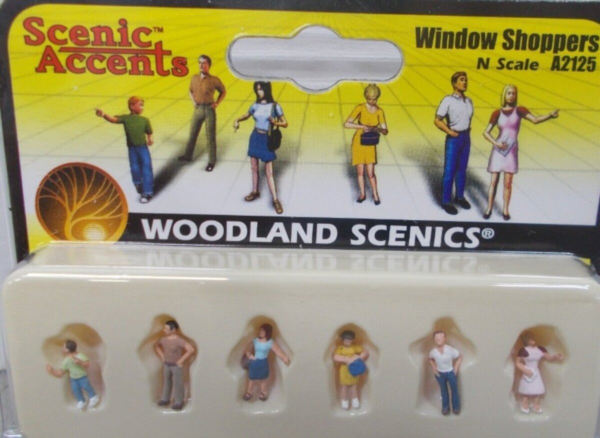 Woodland Scenics A2125 N ScaleScenic Accents Window Shopper Figures (Set of 6)