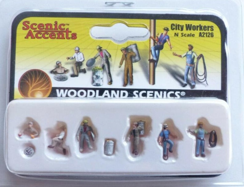 Woodland Scenics A2126 N Scenic Accents City Worker Figures (Set of 6)