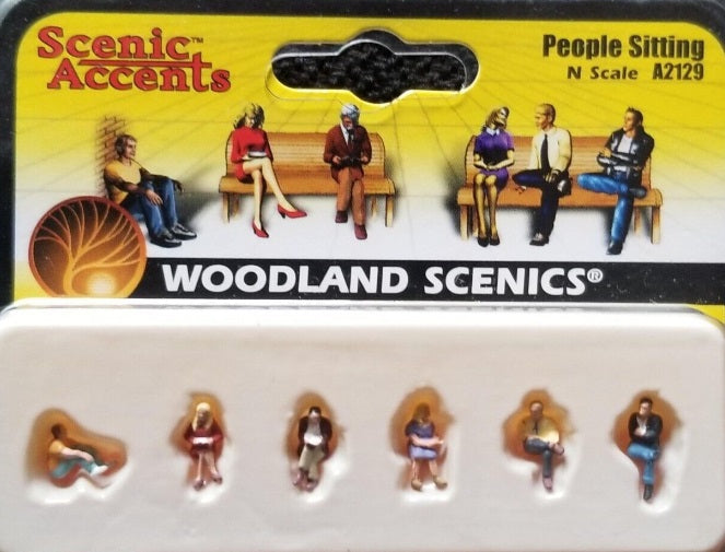 Woodland Scenics A2129 N Scenic Accents Seated People Figures (Set of 6)