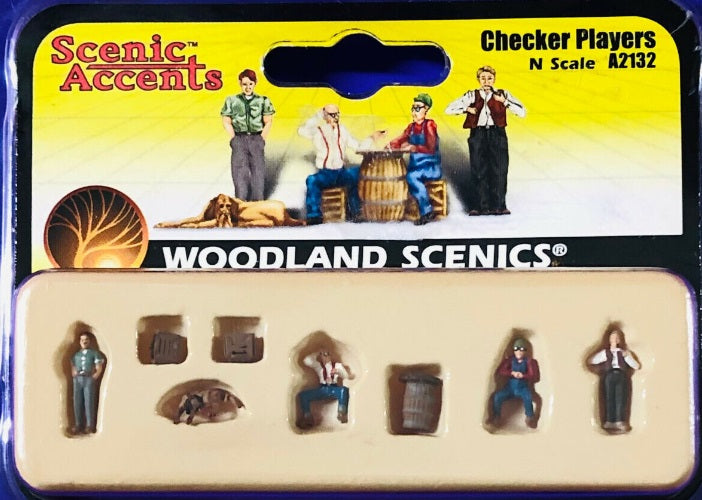 Woodland Scenics A2132 N Scenic Accents Checker Player Figures (Set of 8)