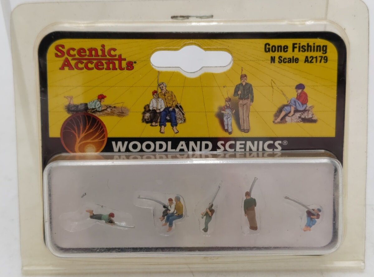 Woodland Scenics A2179 N Scenic Accents Gone Fishing Figures (Set of 5)
