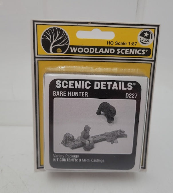 Woodland Scenics D227 HO Scale Scenic Details Bare Hunter White Metal Set