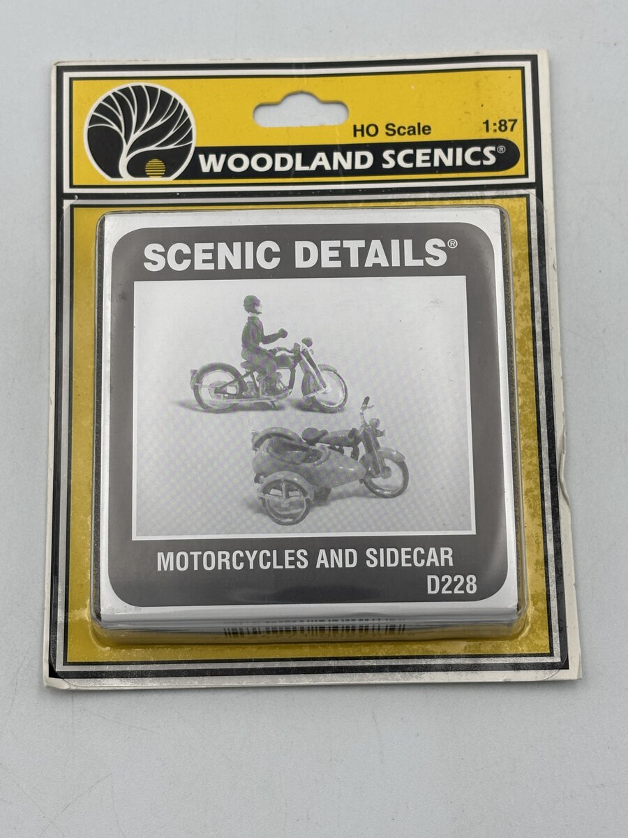 Woodland Scenics D228 HO Scenic Details Motorcycles and Sidecar Kit