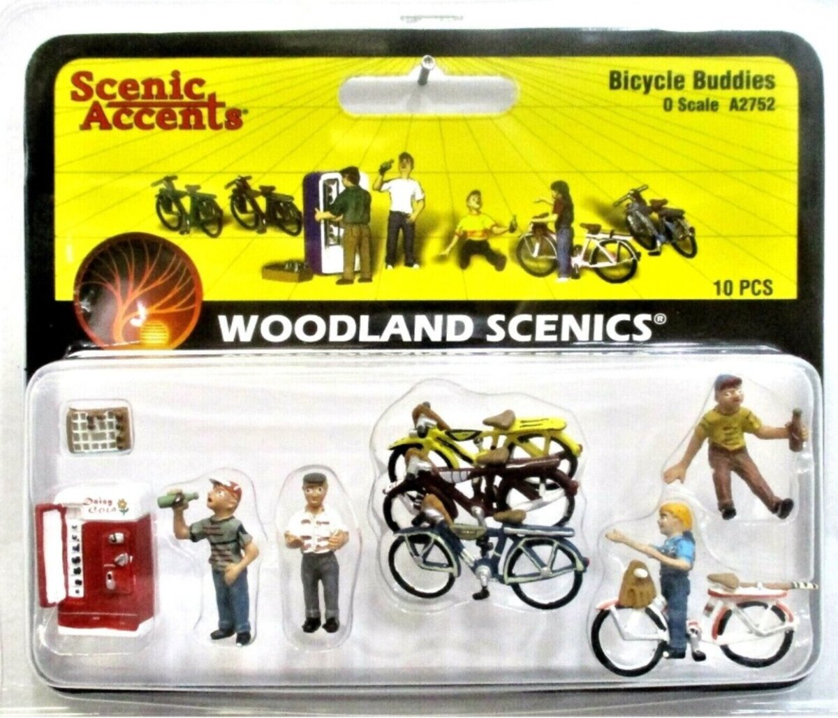 Woodland Scenics A2752 O Scenic Accents Bicycle Buddies W/Bicycles (Set of 10)