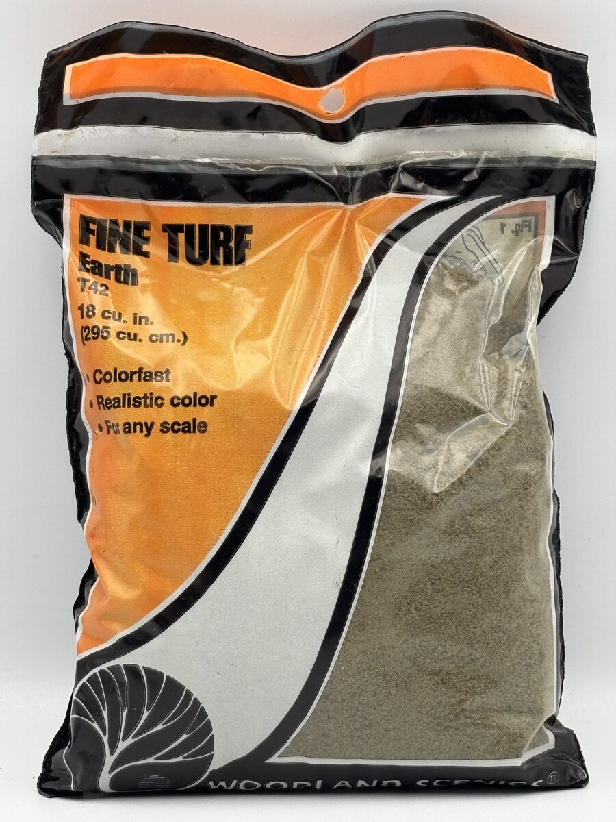 Woodland Scenics T42 Earth Fine Turf 18 Cu. In. Bag