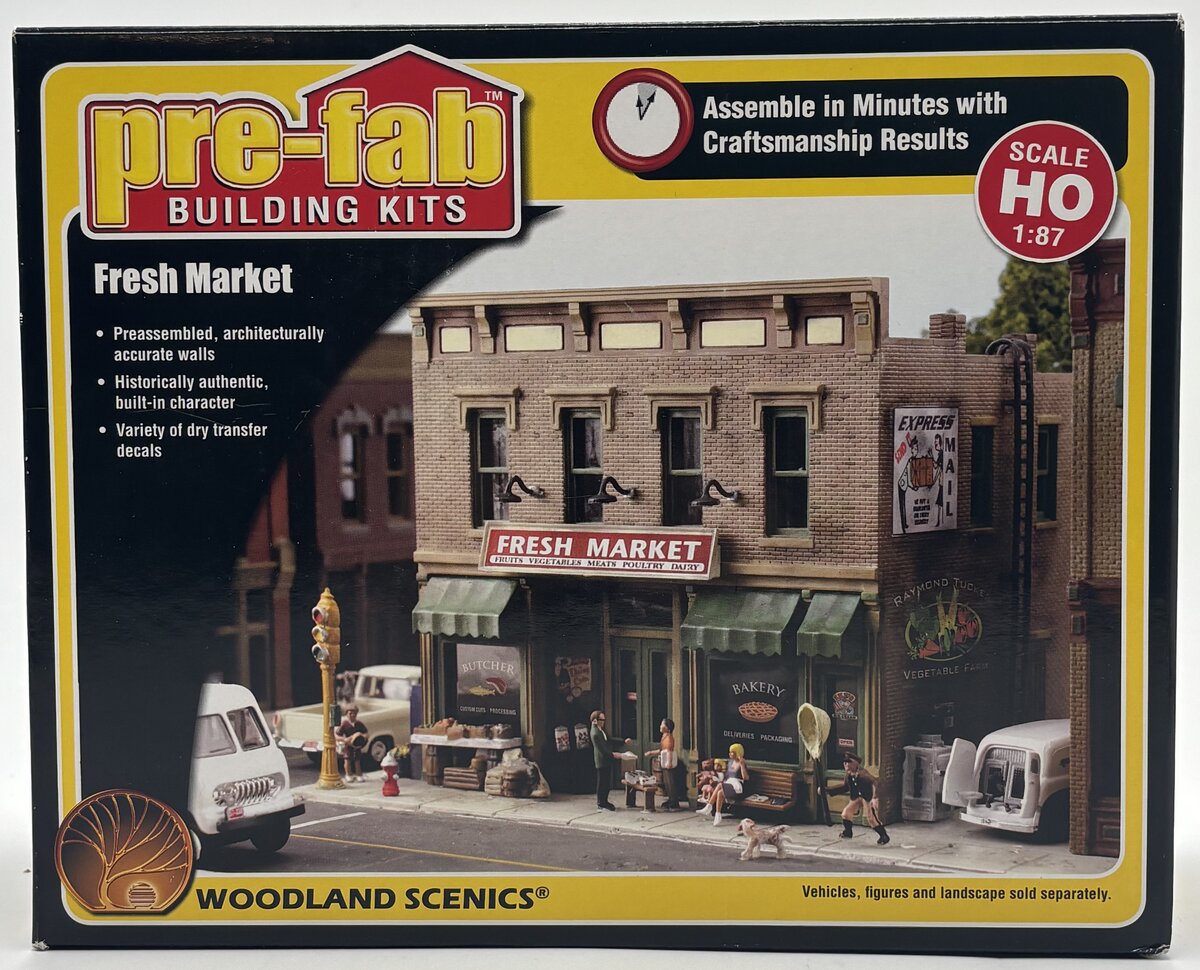 Woodland Scenics PF5180 HO Fresh Market Pre-Fab Building Kit