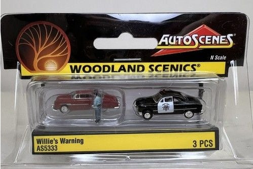Woodland Scenics AS5333 N Scale AutoScenes Willie''s Warning (Pack of 2)