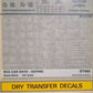 Woodland Scenics DT602 Box Car Data Gothic Black/White Dry Transfer Decals