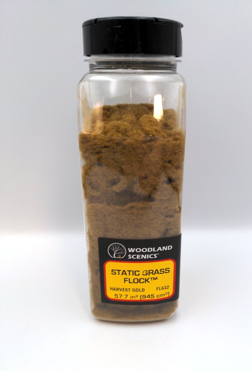 Woodland Scenics FL632 Harvest Gold Static Grass Flock - 57.7 cu. in. Shaker