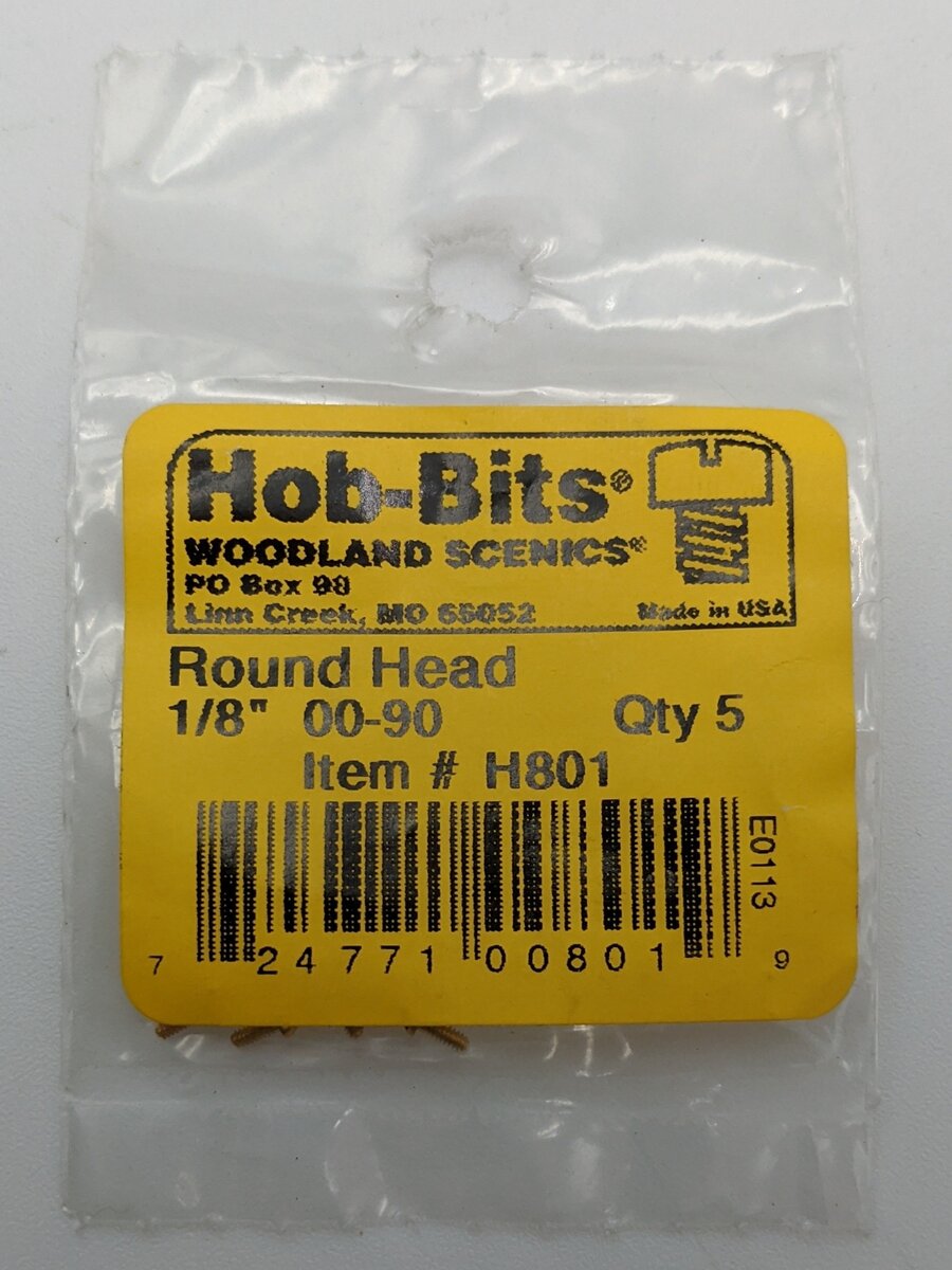Woodland Scenics H801 Hob-Bits 00-90 1/8" Round Head Screws (Pack of 5)