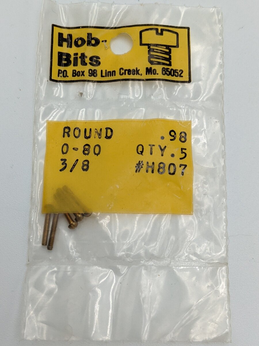 Woodland Scenics H807 Hob-Bits 00-80 3/8" Round Head Screws (Pack of 5)