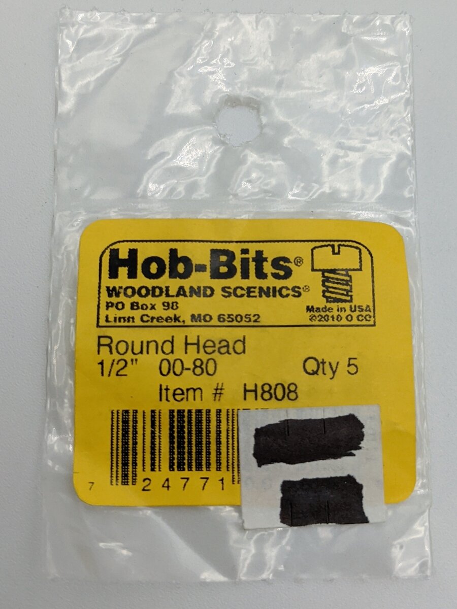 Woodland Scenics H808 Hob-Bits 0-80 1/2" Round Head Screws (Pack of 5)