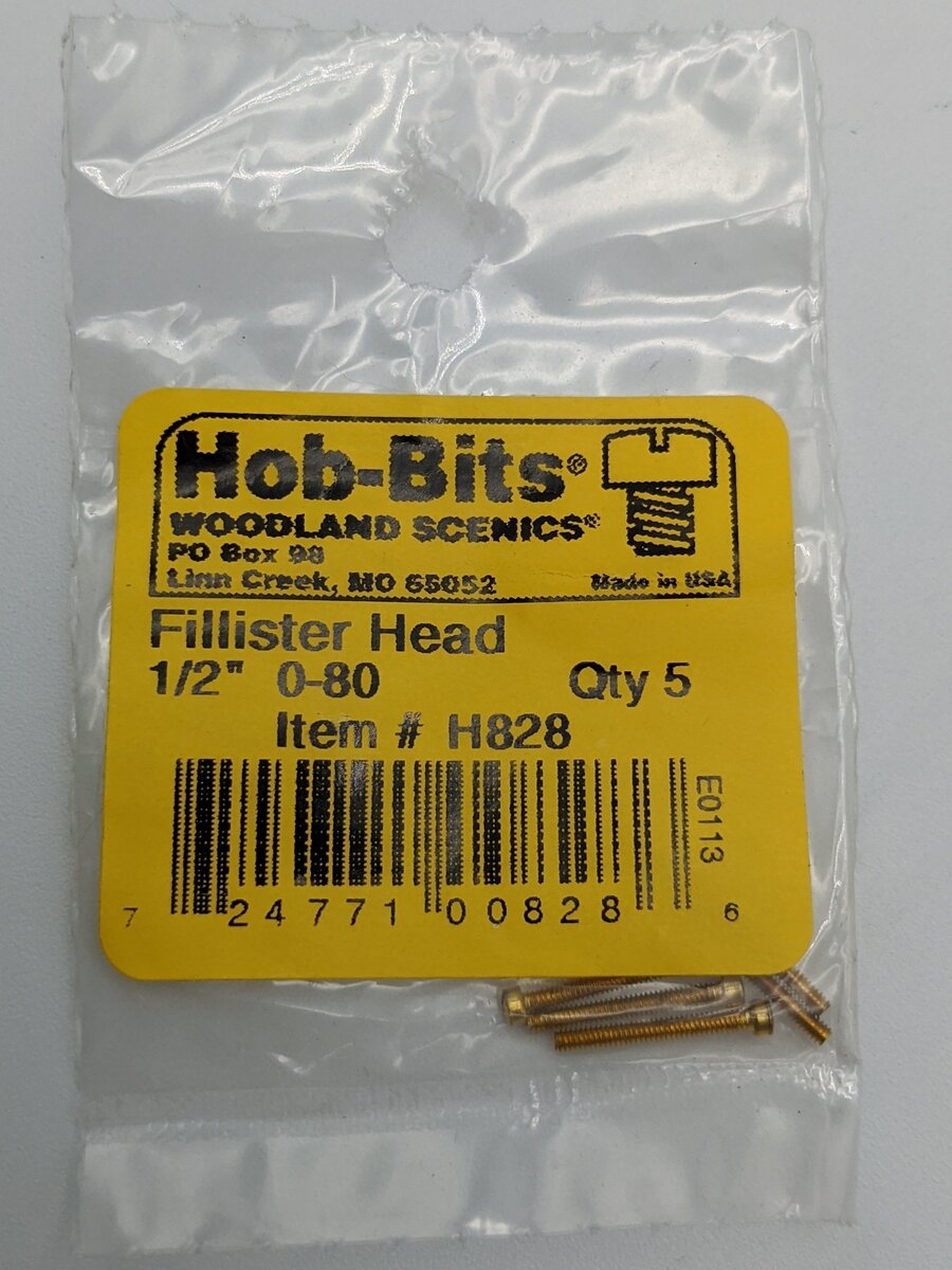 Woodland Scenics H828 Hob-Bits 0-80 1/2" Fillister Head Screw (Pack of 5)