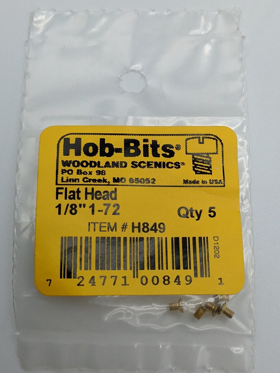 Woodland Scenics H849 Hob-Bits 1-72 1/8" Flat Head Screws (Pack of 5)