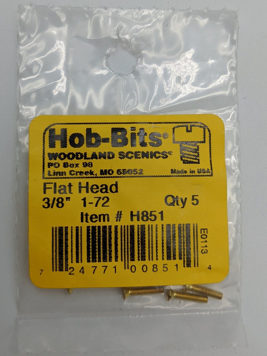 Woodland Scenics H851 Hob-Bits 1-72 3/8" Flat Head Screws (Pack of 5)