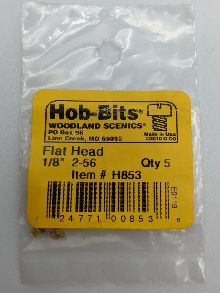 Woodland Scenics H853 Hob-Bits 2-56 1/8" Flat Head Screws (Pack of 5)