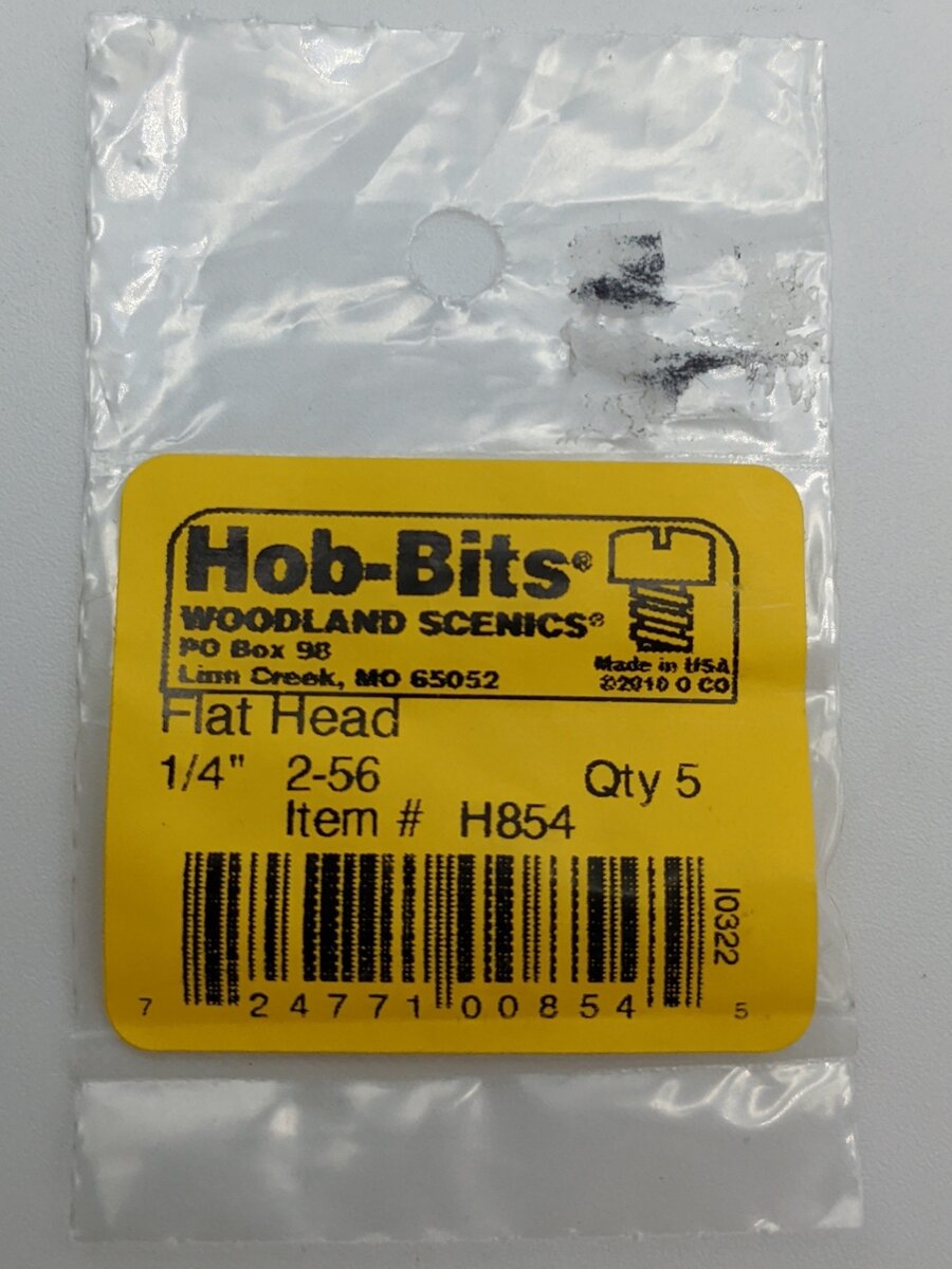 Woodland Scenics H854 Hob-Bits 2-56 1/4" Flat Head Screws (Pack of 5)