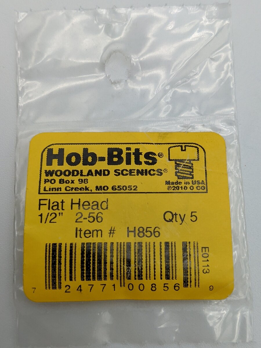 Woodland Scenics H856 Hob-Bits 2-56 1/2" Flat Head Screws (Pack of 5)