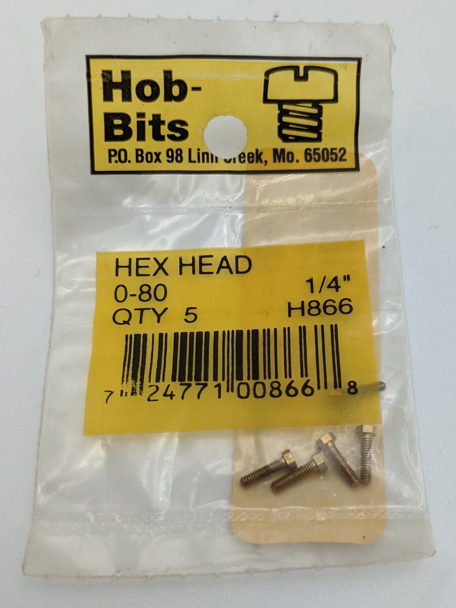 Woodland Scenics H866 Hob-Bits 0-80 1/4" Hex Head Screws (Pack of 5)