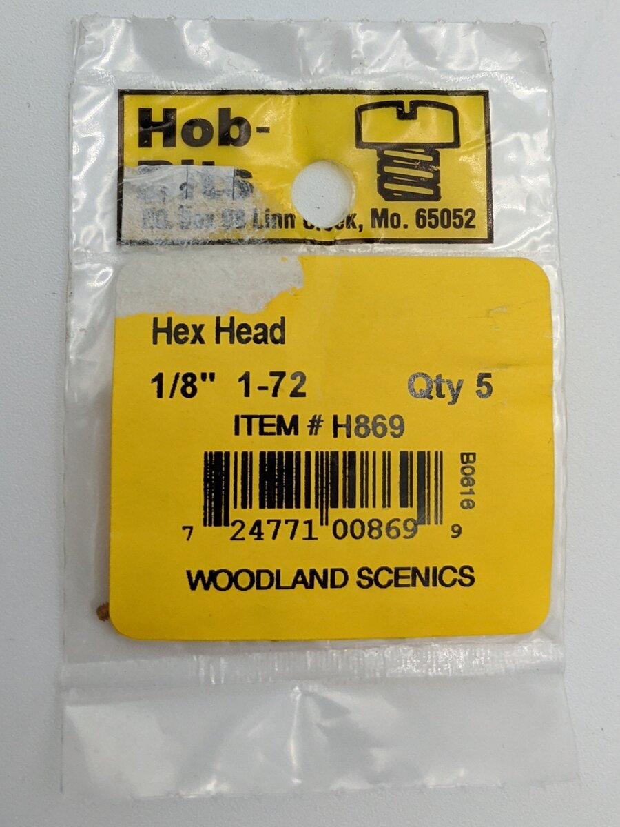 Woodland Scenics H869 Hob-Bits 1-72 1/8" Hex Head Screws (Pack of 5)