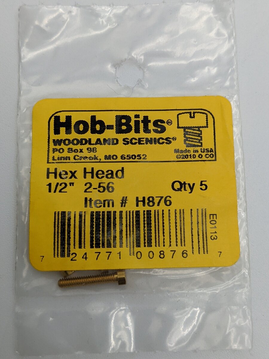 Woodland Scenics H876 Hob-Bits 2-56 1/2" Hex Head Screws (Pack of 5)