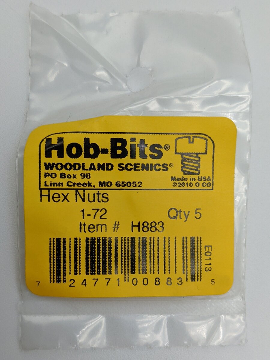 Woodland Scenics H883 Hob-Bits 1-72 Hex Nuts (Pack of 5)