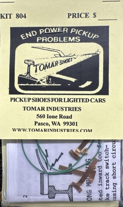 Tomar Industries 804 HO Scale Pickup Shoes for Lighted Cars