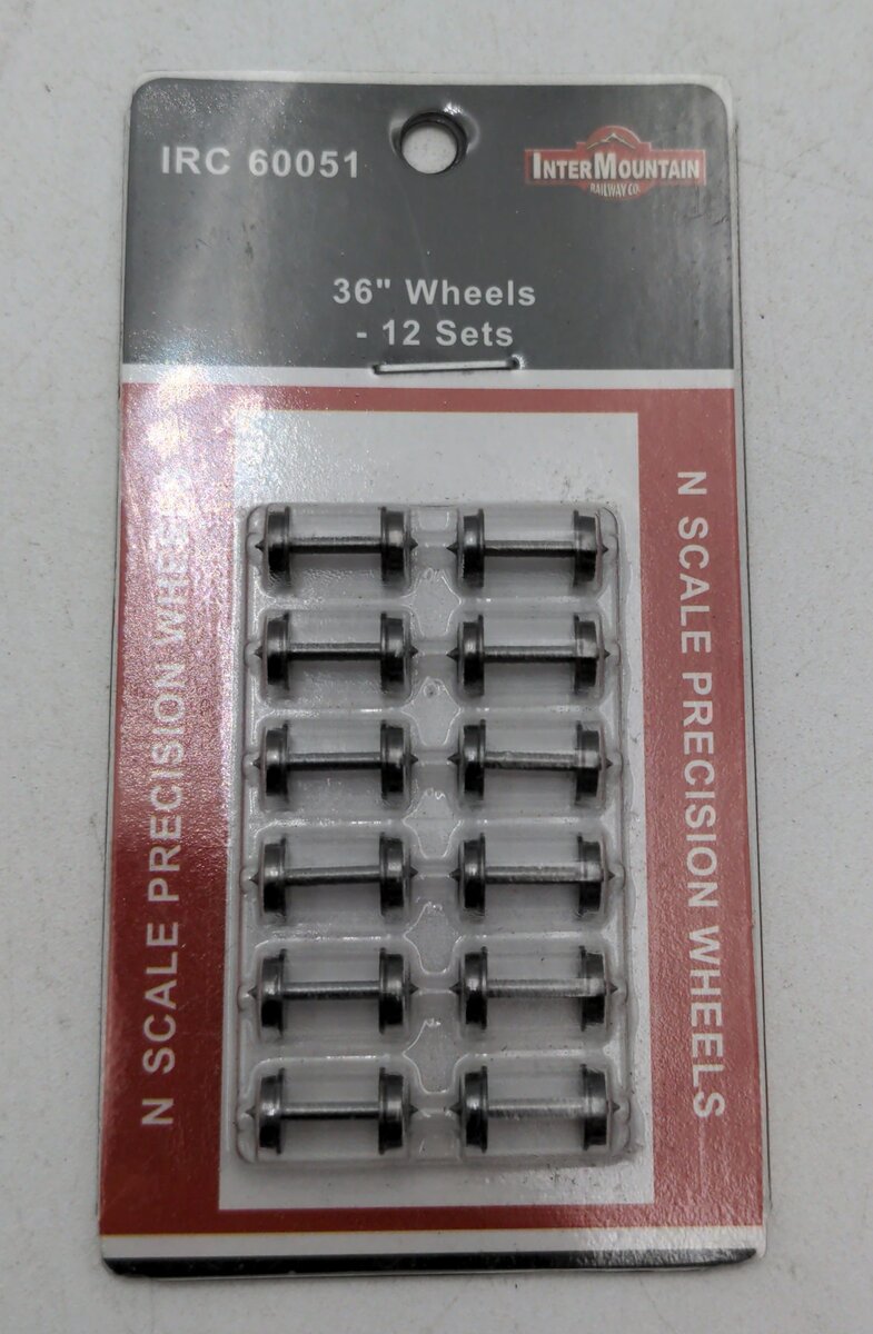 InterMountain 60051 N Blackened Non-Magnetic & Isulated Metal 36" Wheelsets (12)