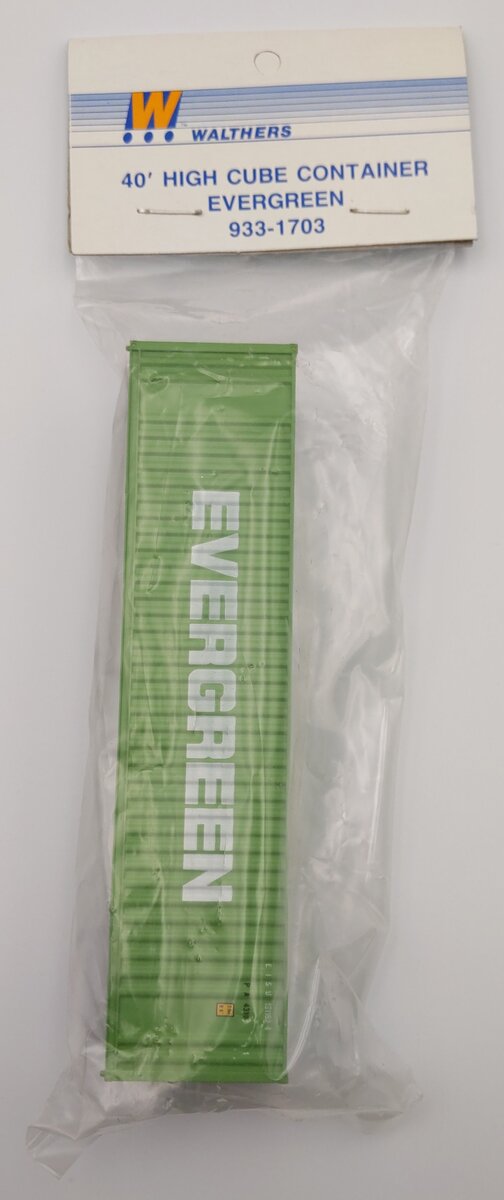 Walthers 933-1703 HO Scale Plastic 40' High Cube Container - Evergreen