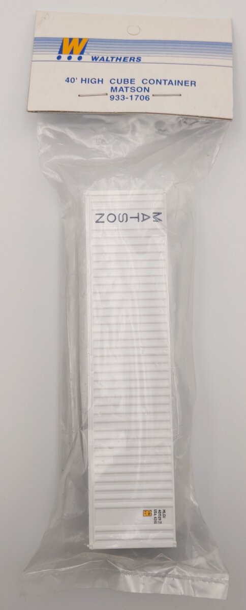 Walthers 933-1706 HO Scale Plastic 40' High Cube Container - Matson