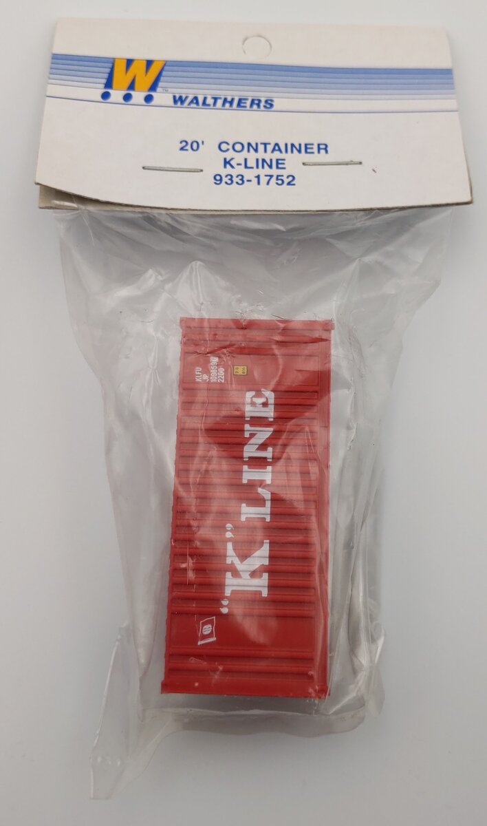 Walthers 933-1752 HO Scale Plastic 20' Container - K-Line