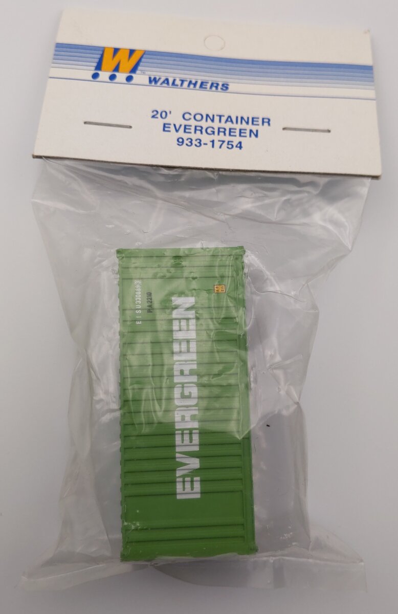 Walthers 933-1754 HO Scale Plastic 20'' Container - Evergreen