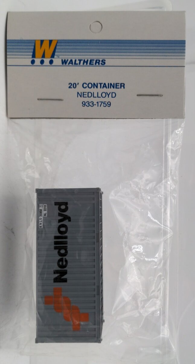 Walthers 933-1759 HO Scale Nedlloyd 20' Plastic Container