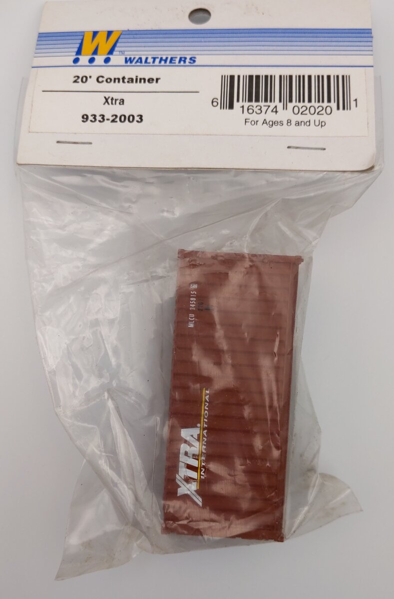Walthers 933-2003 HO Scale Plastic 20' Container - Xtra