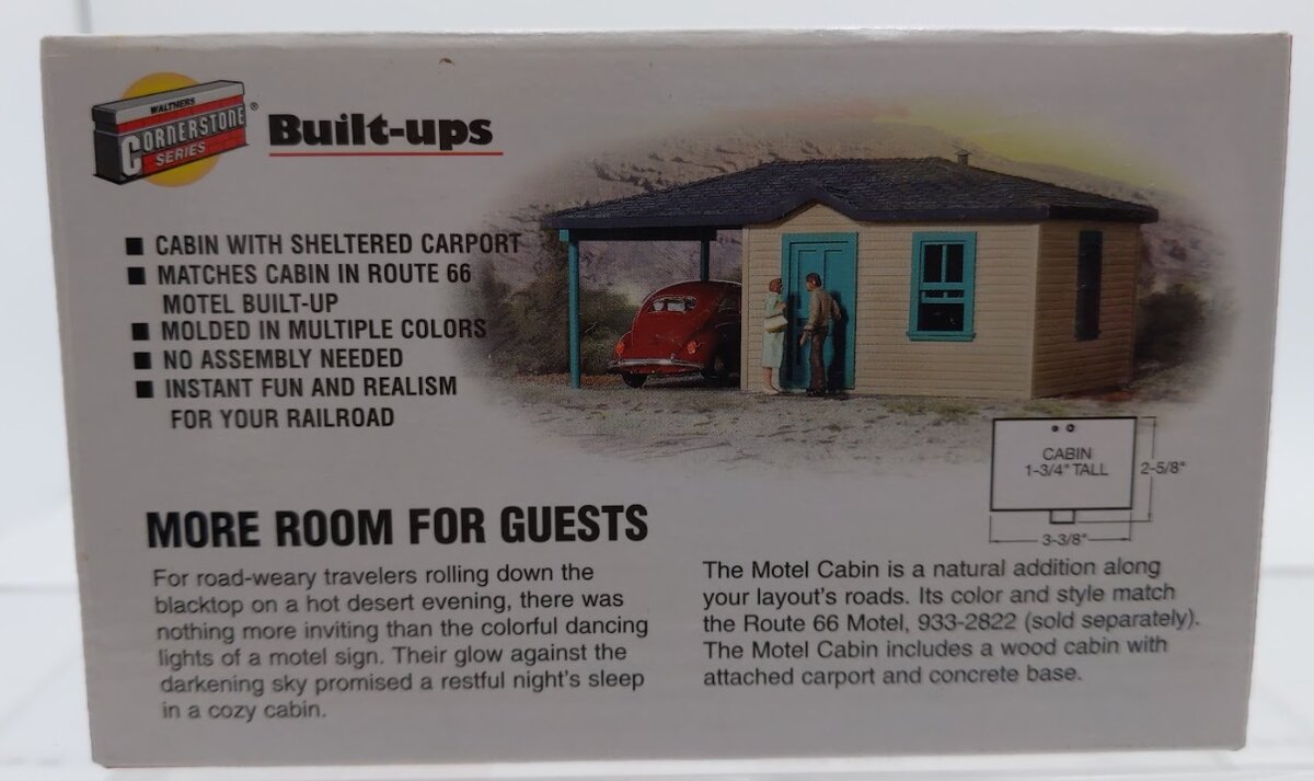 Walthers 933-2824 HO Scale Built Ups Motel Cabin