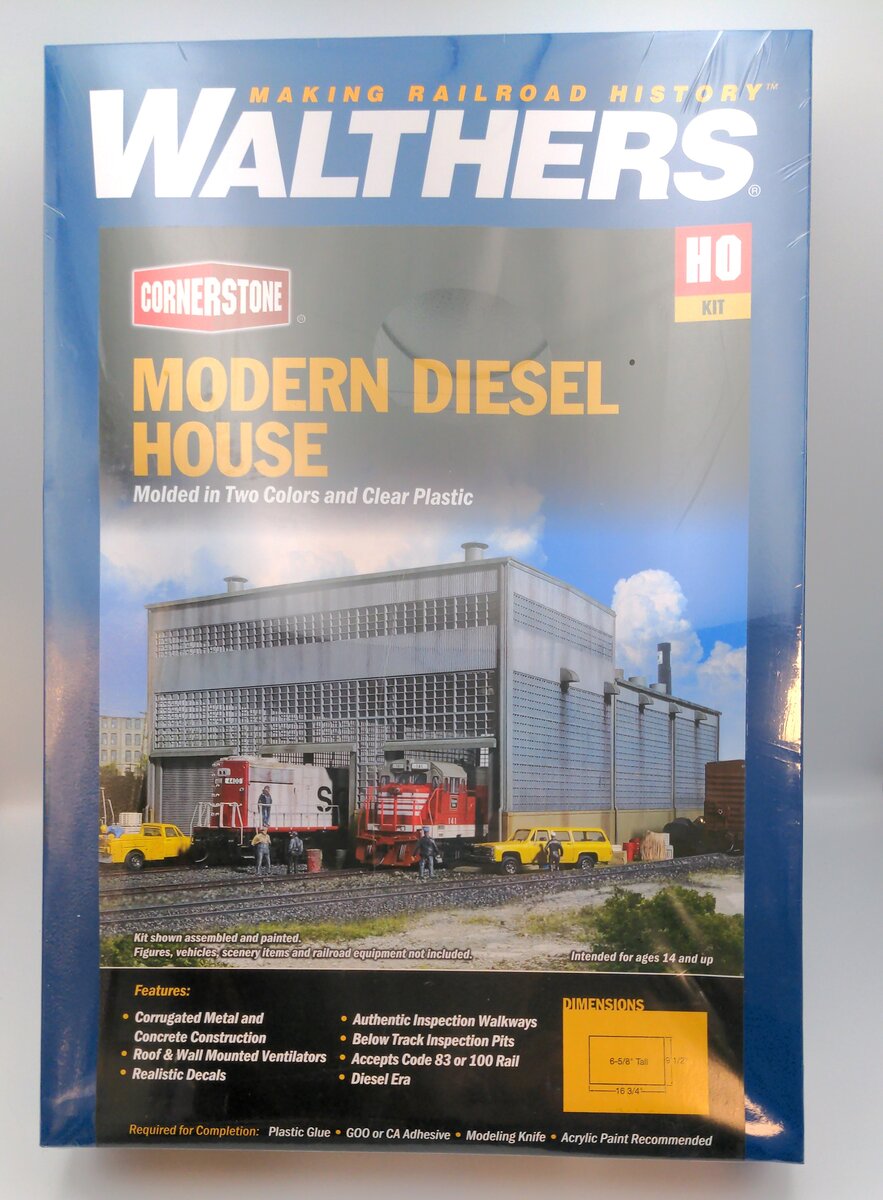 Walthers 933-2916 HO Scale Modern Diesel House Structure Plastic Kit