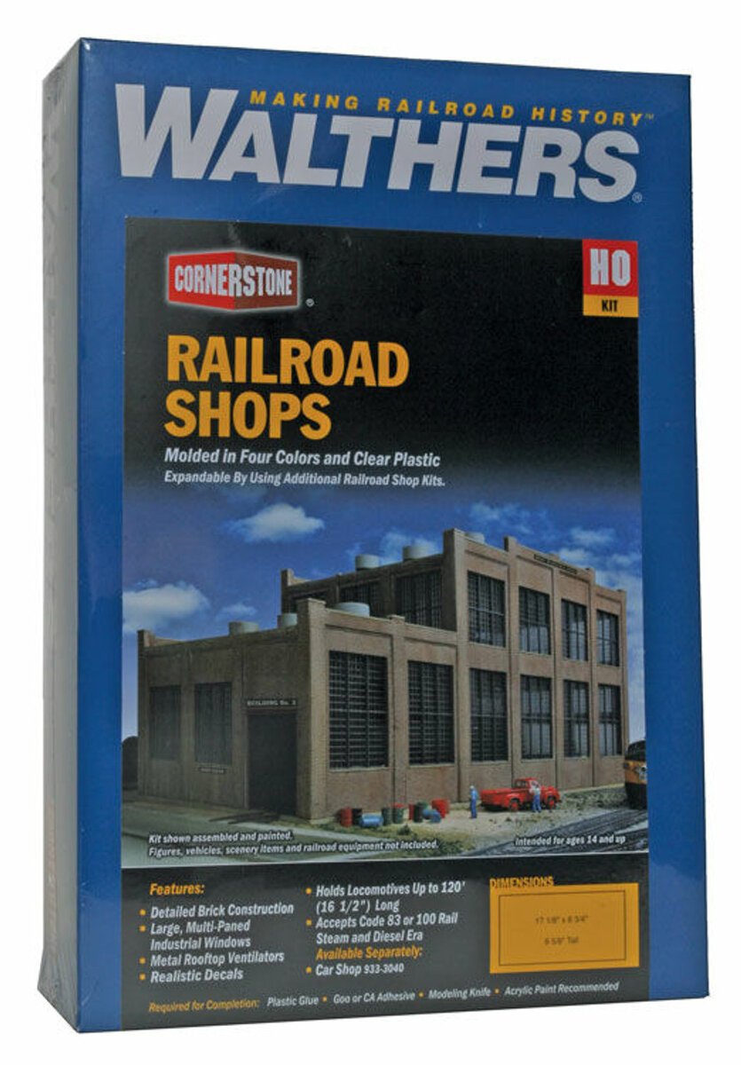 Walthers 933-2970 HO Scale Cornerstone Series Railroad Shop Building Kit