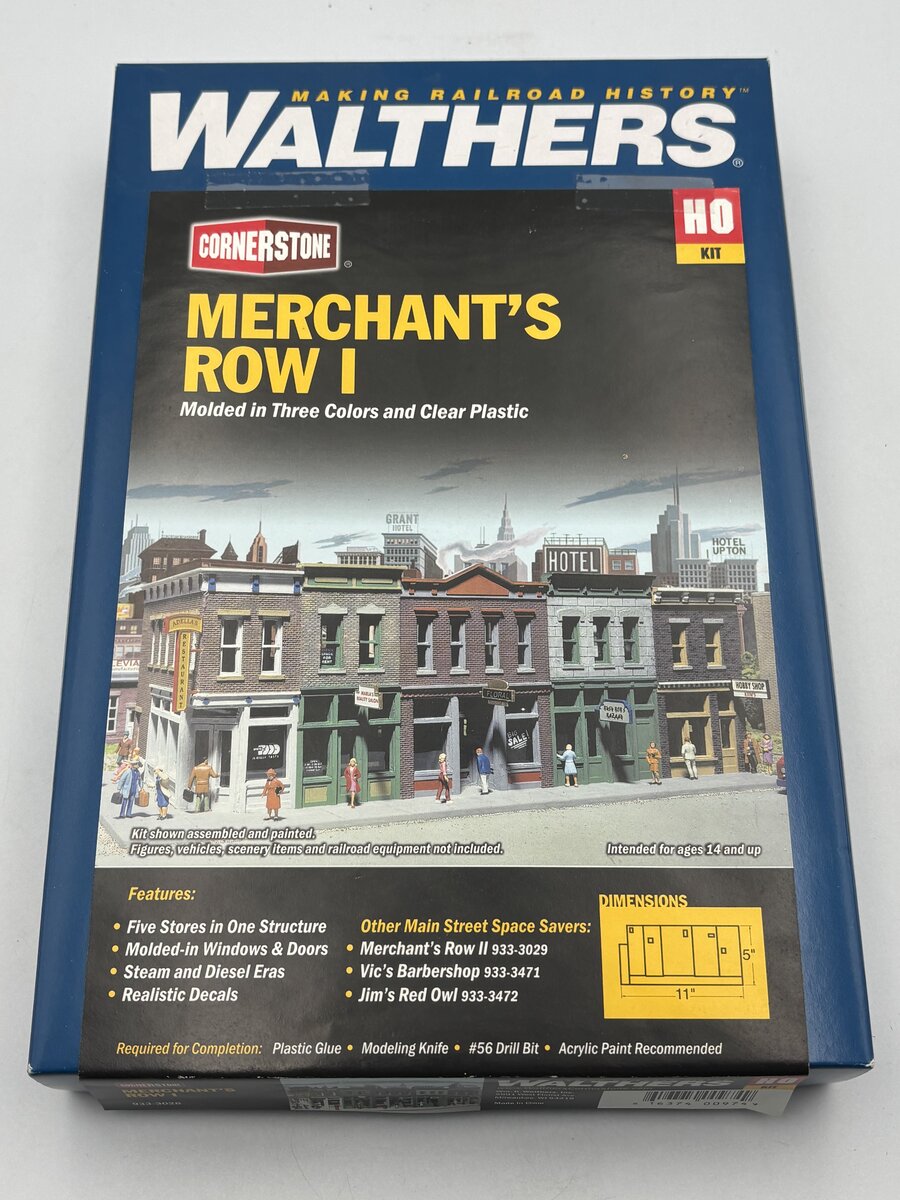 Walthers 933-3028 HO Scale Cornerstone Series Merchant's Row I Building Kit