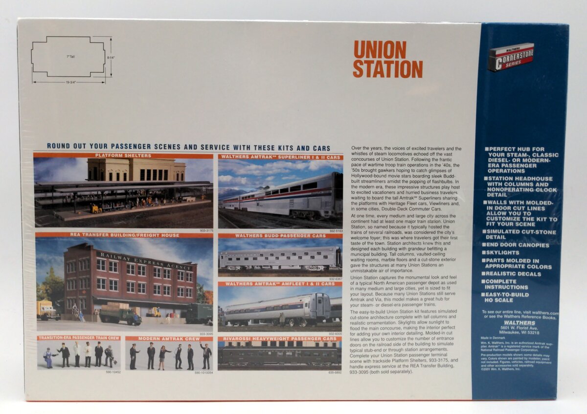 Walthers 933-3094 HO Scale CornerStone Union Station Commercial Building Kit