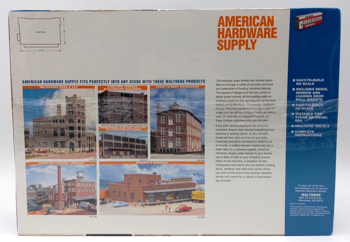Walthers 933-3097 HO Scale CornerStone American Hardware Supply Structure Kit