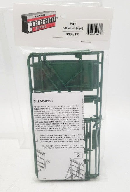Walthers 933-3133 HO Scale Plain Billboards Plastic Kit (Pack of 2)