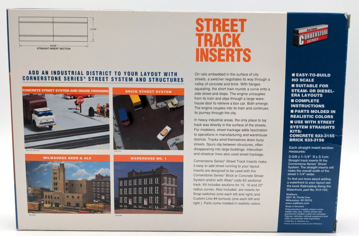Walthers 933-3140 HO Scale Street Track Inserts Kit