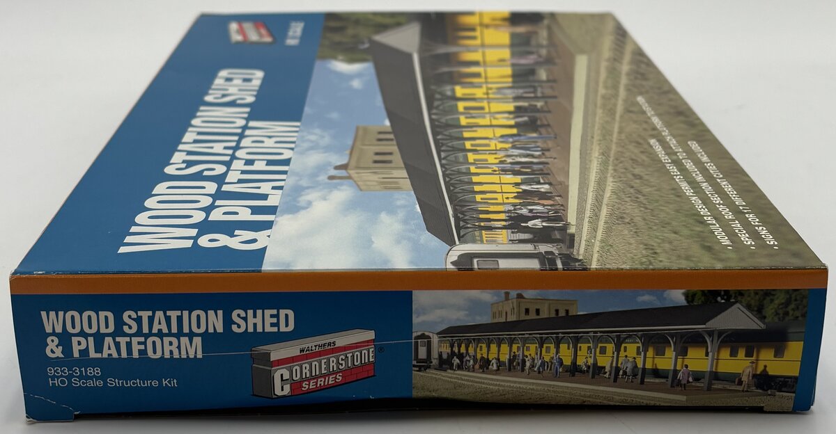 Walthers 933-3188 HO Scale Wood Station Shed & Platform Building Kit