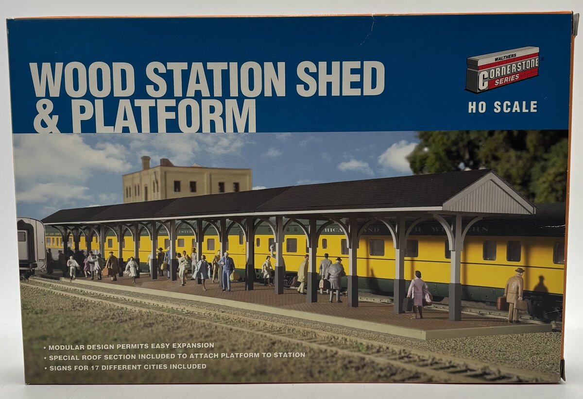 Walthers 933-3188 HO Scale Wood Station Shed & Platform Building Kit