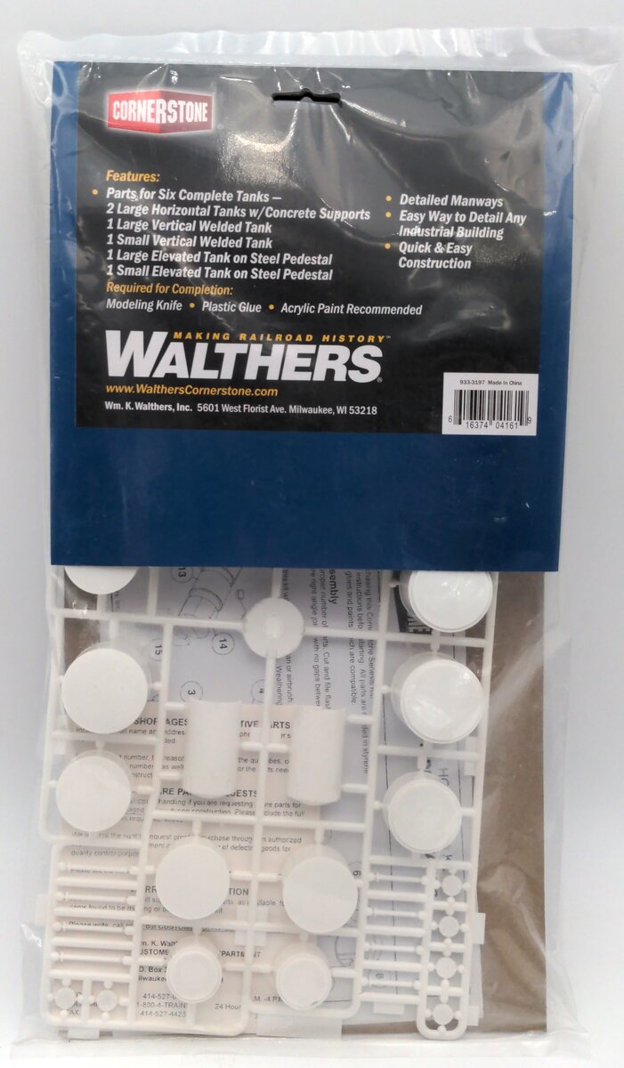 Walthers 933-3197 HO Scale Industrial Storage Tanks Detail Cornerstone Kit